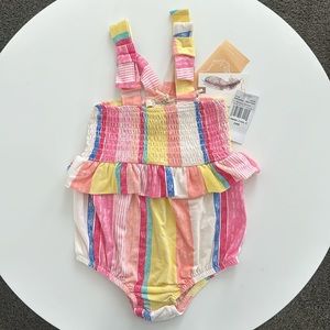 Jessica Simpson Multicolor Striped Bubble Romper 24 Months